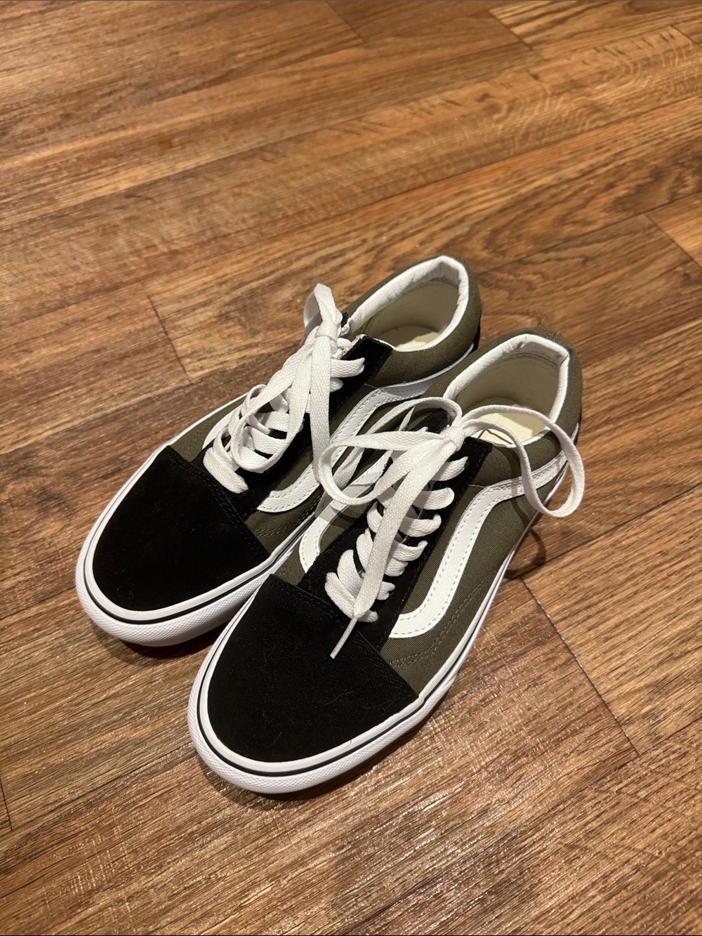 Vans Old Skool Sneakers in Black, Olive & White